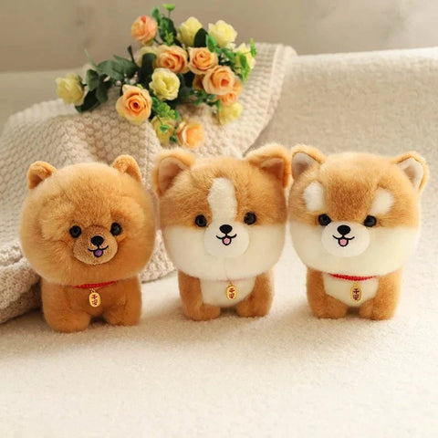 Image of Cute Mini Dog Plush Doll Bichon Corgi Husky Shiba Dog Chow Chow Yorkshire Plushy