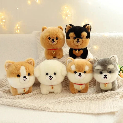 Image of Cute Mini Dog Plush Doll Bichon Corgi Husky Shiba Dog Chow Chow Yorkshire Plushy