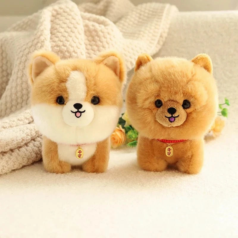 Cute Mini Dog Plush Doll Bichon Corgi Husky Shiba Dog Chow Chow Yorkshire Plushy