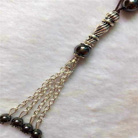 Image of 8mm Hematite Stone  Round Shape 33 Tasbeeh IS1 IS2 NS3 Almas Collections tasbeeh