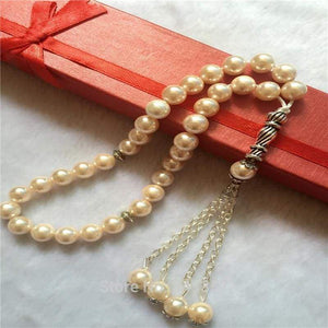 8mm Light Pink  Color Pearl Shell Tridacna Stone Round Shape 33 Tasbeeh IS1 IS2 NS3 Almas Collections tasbeeh