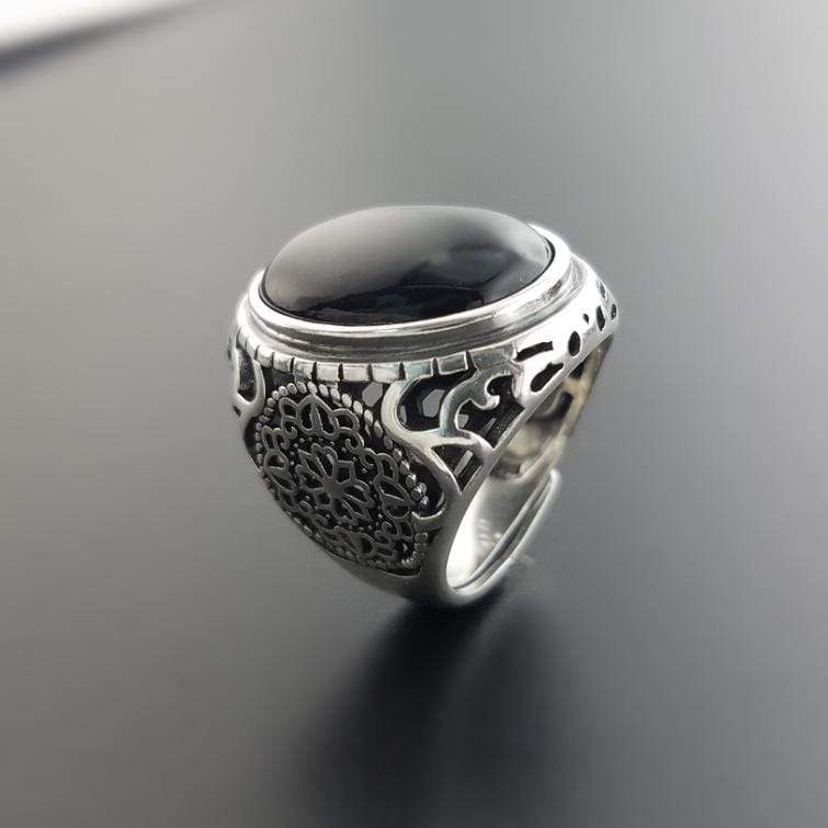 925 Sterling Silver Black Onyx Ring Men from Almas Collections