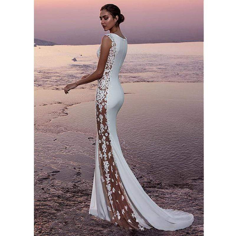 New Satin Lace Mermaid Style Wedding Dress from Almas Collections