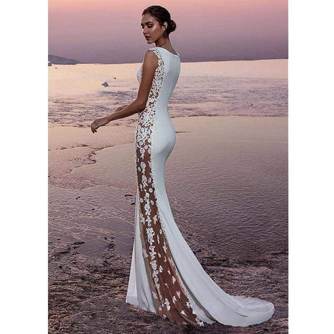 Image of New Satin Lace Mermaid Style Wedding Dress from Almas Collections