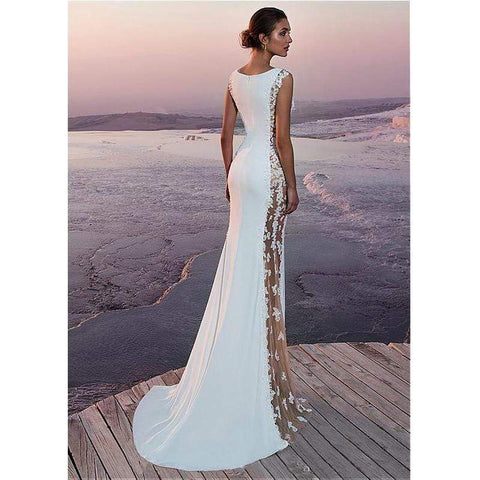 Image of New Satin Lace Mermaid Style Wedding Dress from Almas Collections