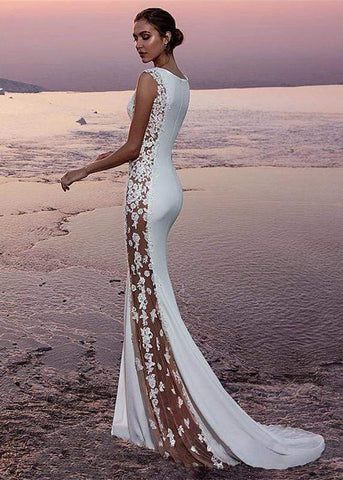 Image of New Satin Lace Mermaid Style Wedding Dress from Almas Collections