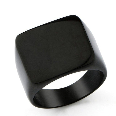 Image of Stainless Steel Signet Ring for Him in Square Silver color from Almas collections