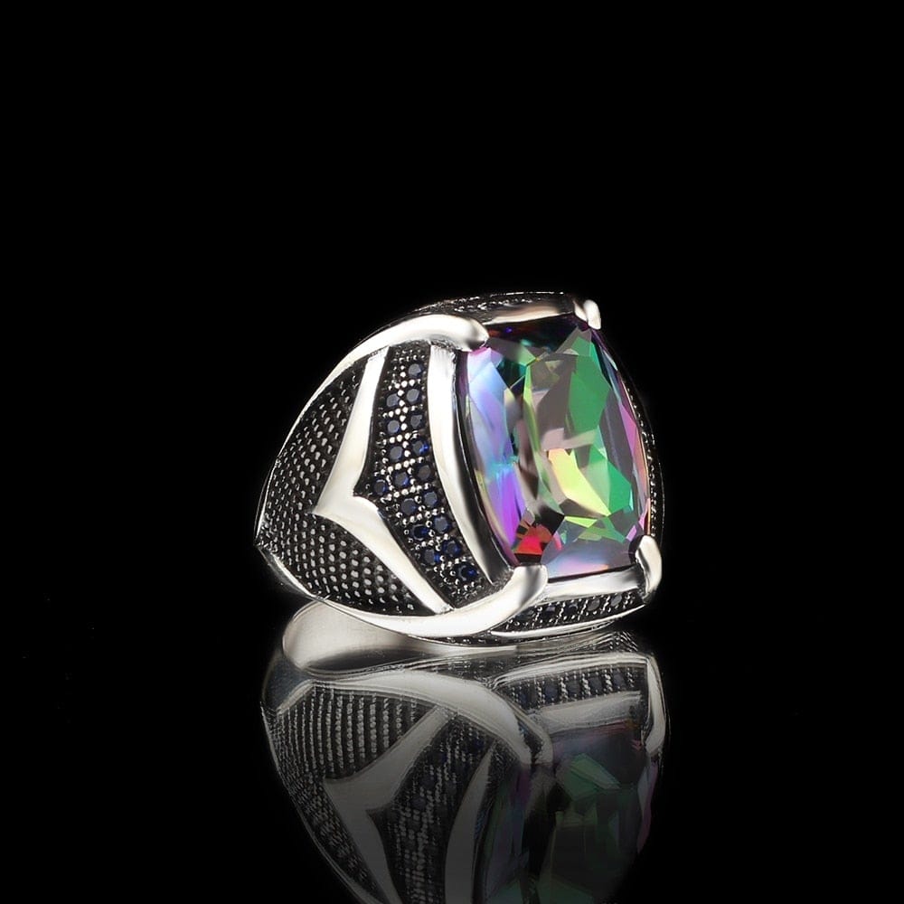 Alexandrite Stone 925 Sterling Silver Ring for Men from Almas Collections