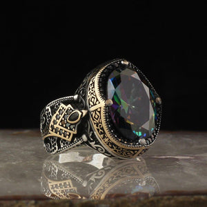 Alexandrite Stone 925 Sterling Silver Ring for Men  from Almas Collections