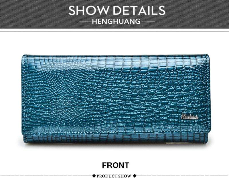 New Luxury Genuine Leather Ladies Clutch Alligator design H1 Almas Collections  New Luxury Genuine Leather Ladies Clutch Alligator design