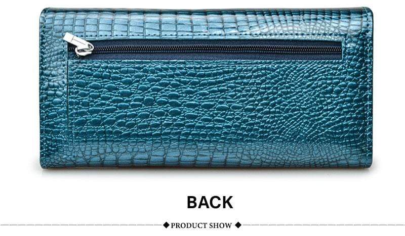 New Luxury Genuine Leather Ladies Clutch Alligator design H1 Almas Collections  New Luxury Genuine Leather Ladies Clutch Alligator design