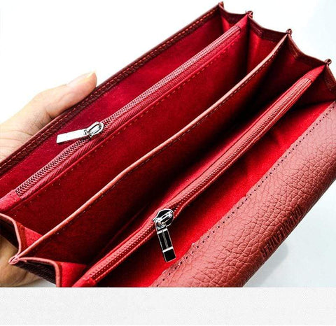 Image of New Luxury Genuine Leather Ladies Clutch Alligator design H1 Almas Collections  New Luxury Genuine Leather Ladies Clutch Alligator design