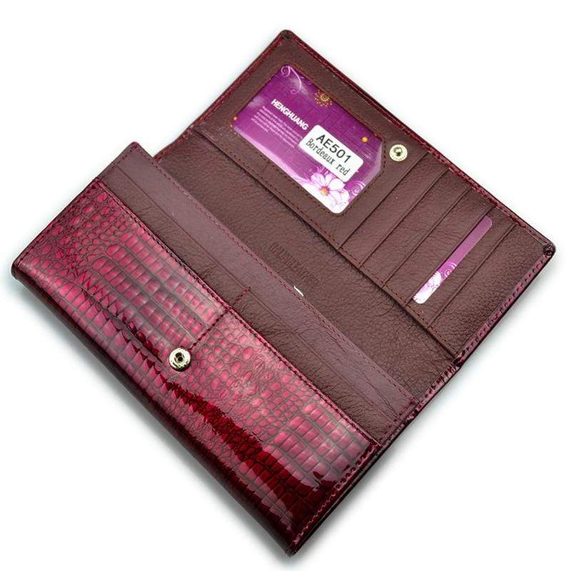New Luxury Genuine Leather Ladies Clutch Alligator design H1 Almas Collections  New Luxury Genuine Leather Ladies Clutch Alligator design