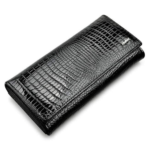 Image of New Luxury Genuine Leather Ladies Clutch Alligator design H1 Almas Collections  New Luxury Genuine Leather Ladies Clutch Alligator design