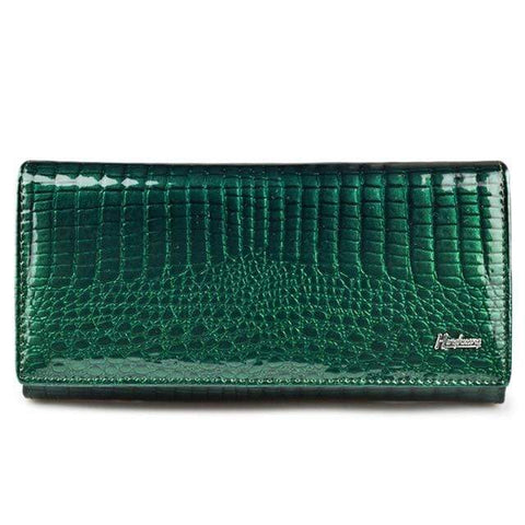 Image of New Luxury Genuine Leather Ladies Clutch Alligator design H1 Almas Collections  New Luxury Genuine Leather Ladies Clutch Alligator design