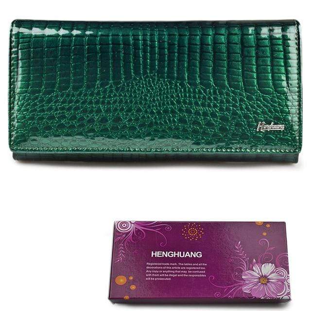 New Luxury Genuine Leather Ladies Clutch Alligator design H1 Almas Collections  New Luxury Genuine Leather Ladies Clutch Alligator design