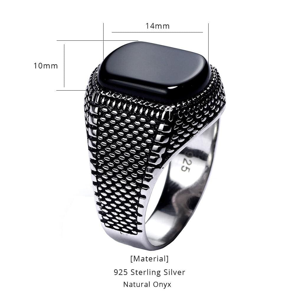 New Vintage Turkey Real 925 Sterling Silver Natural Onyx Stone Ring IS1 IS2 NS2 Almas Collections  New Vintage Turkey Real 925 Sterling Silver Natural Onyx Stone Ring