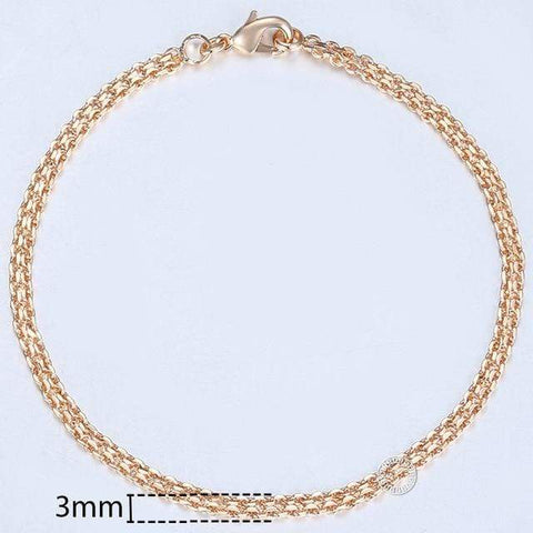 Image of Almas Rose Gold 20cm Curb Snail Foxtail Venitian Link Chains Bracelet  for Men and Women from Almas Collections