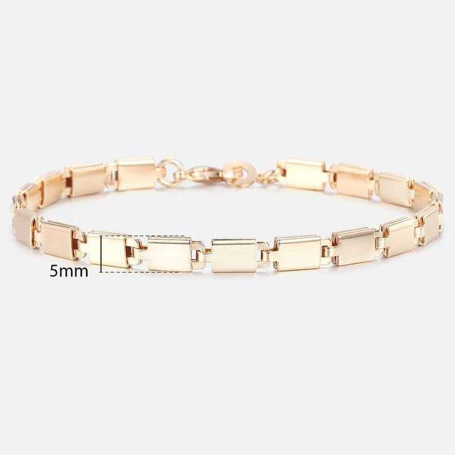 Almas Rose Gold 20cm Curb Snail Foxtail Venitian Link Chains Bracelet  for Men and Women from Almas Collections
