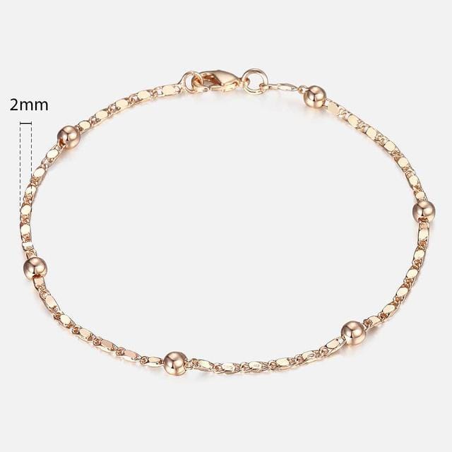 Almas Rose Gold 20cm Curb Snail Foxtail Venitian Link Chains Bracelet  for Men and Women from Almas Collections