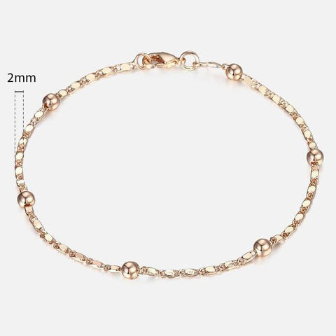 Image of Almas Rose Gold 20cm Curb Snail Foxtail Venitian Link Chains Bracelet  for Men and Women from Almas Collections