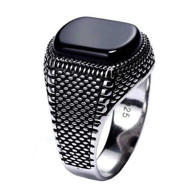 New Vintage Turkey Real 925 Sterling Silver Natural Onyx Stone Ring IS1 IS2 NS2 Almas Collections  New Vintage Turkey Real 925 Sterling Silver Natural Onyx Stone Ring