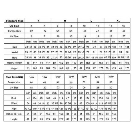 Image of Sleeveless Tulle Boho Bridal Gown Wedding Dress size chart from Almas Collections