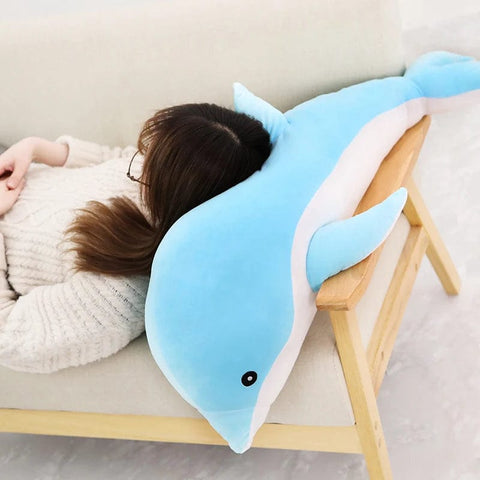 Image of Soft Big Plush Dolphin Stuffed Dolphin Kids Plush Toy from Almas Collections