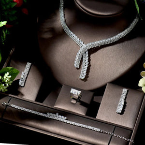 New Classic 4pcs Jewelry Set With Cubic Zirconia for Women  from Almas Collections
