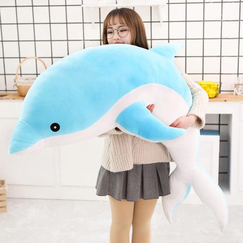 Image of Soft Big Plush Dolphin Stuffed Dolphin Kids Plush Toy from Almas Collections