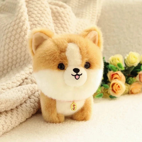 Image of Cute Mini Dog Plush Doll Bichon Corgi Husky Shiba Dog Chow Chow Yorkshire Plushy