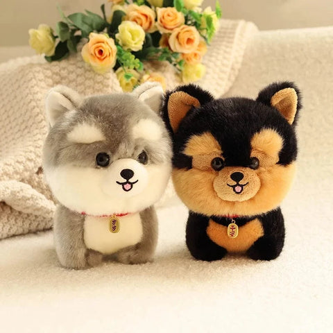 Image of Cute Mini Dog Plush Doll Bichon Corgi Husky Shiba Dog Chow Chow Yorkshire Plushy