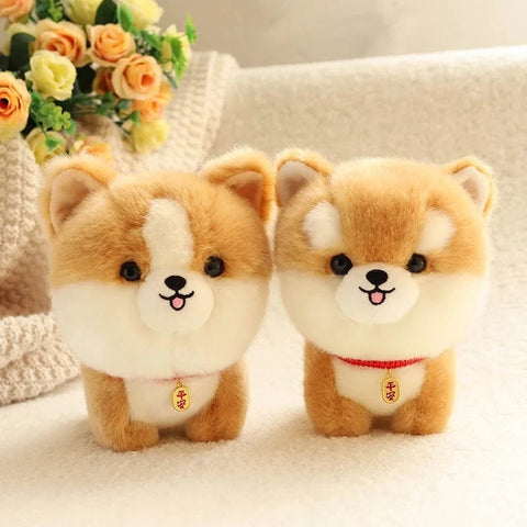 Image of Cute Mini Dog Plush Doll Bichon Corgi Husky Shiba Dog Chow Chow Yorkshire Plushy