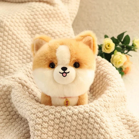Image of Cute Mini Dog Plush Doll Bichon Corgi Husky Shiba Dog Chow Chow Yorkshire Plushy