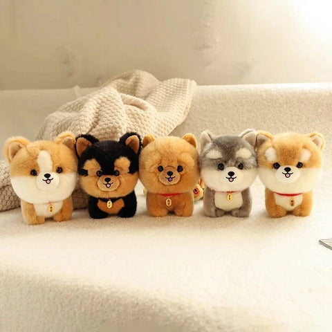 Image of Cute Mini Dog Plush Doll Bichon Corgi Husky Shiba Dog Chow Chow Yorkshire Plushy