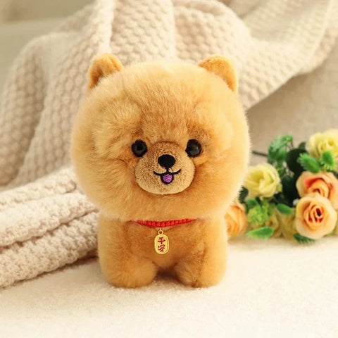 Image of Cute Mini Dog Plush Doll Bichon Corgi Husky Shiba Dog Chow Chow Yorkshire Plushy