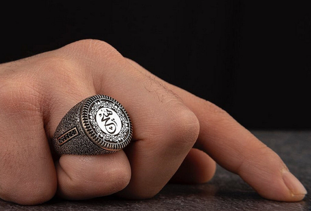 To be EVER To Exist is To be Nothing To Meet With Nothing is To Meet Being Islamic Gift For Men Silver Ring, Turkish Hand Crafted, Men Silver Ring, ottoman Ring, Turkish Handmade Ring, Gift Ring Men, from Almas Collections