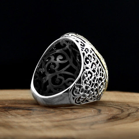 Image of Turkish 925 Sterling Silver Aqeeq Stone Handcrafted Rings Size Views sizes 7 to 14 from Almas Collections