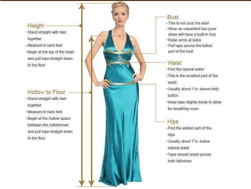 Boho Beach Wedding Dress how to measure chart from Almas Collections