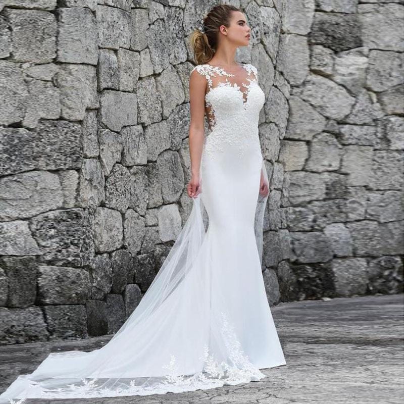 New Lace Appliques Mermaid Wedding Dress from Almas Collections