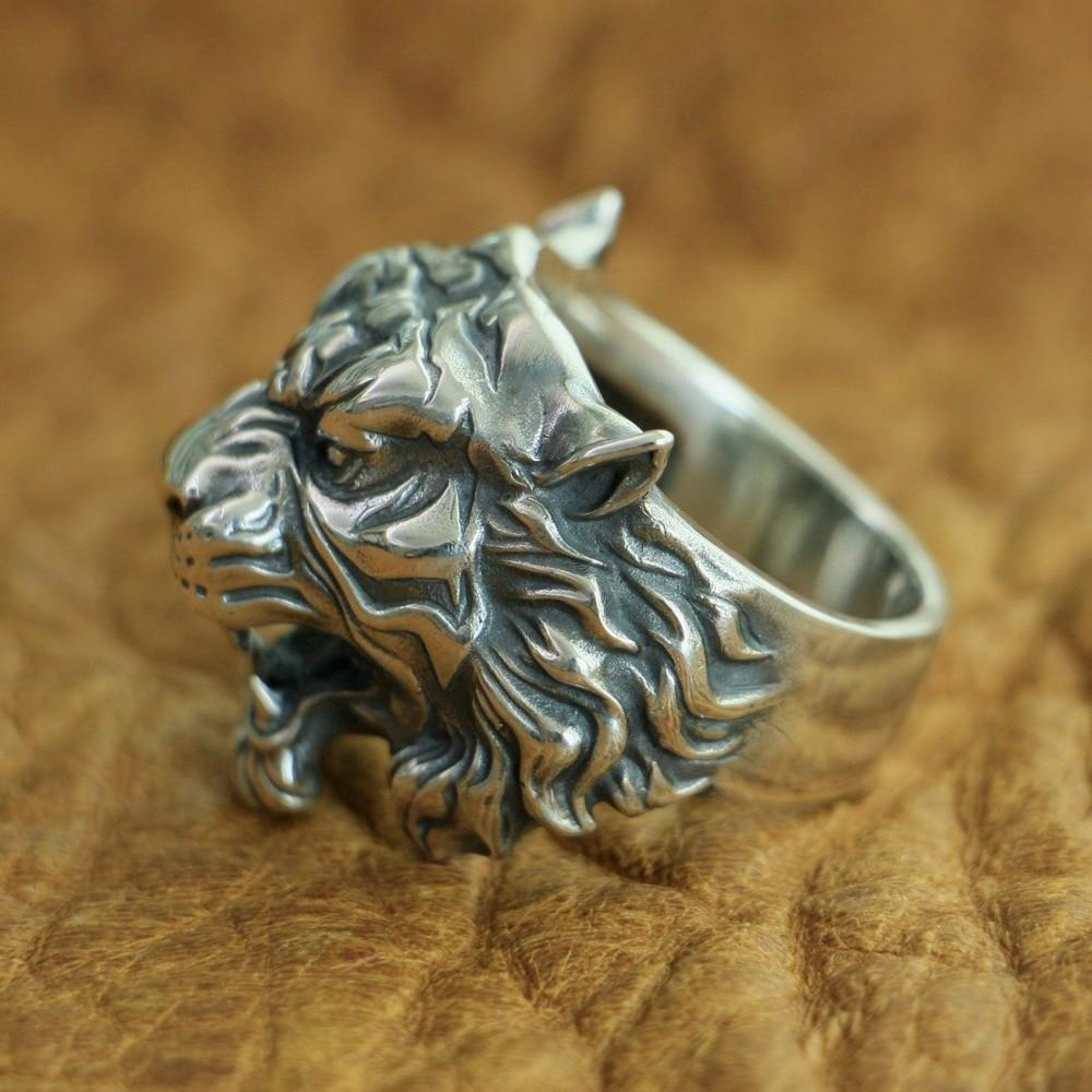 New Tiger 925 Sterling Silver Ring side view from Almas Collections