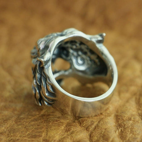 Image of New Tiger 925 Sterling Silver Ring back view from Almas Collections