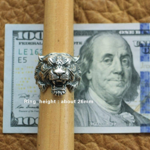 Image of New Tiger 925 Sterling Silver Ring size comparison from Almas Collections
