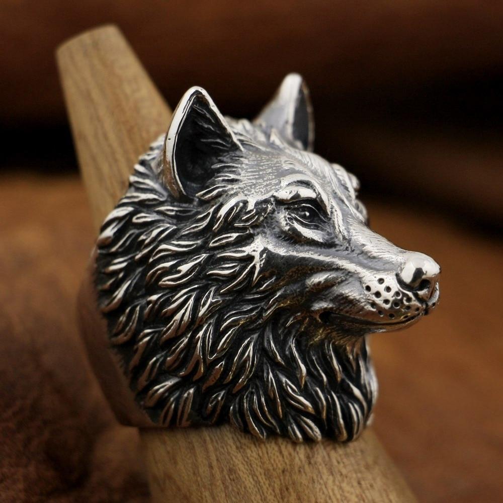 New Wolf 925 Sterling Silver Ring side view from Almas Collections