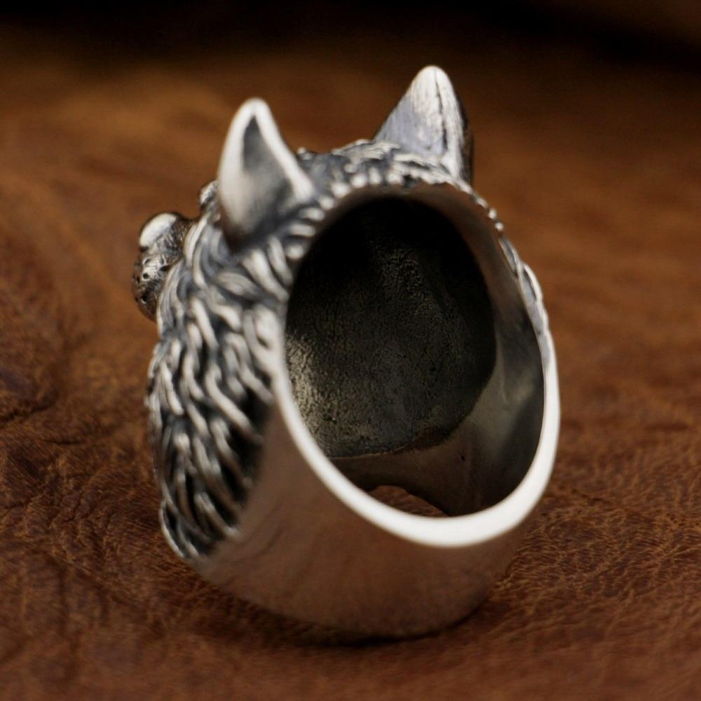 New Wolf 925 Sterling Silver Ring back view from Almas Collections