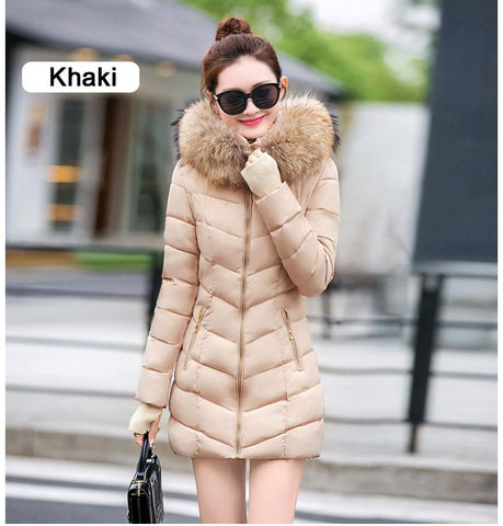 New Almas Long Hooded Parkas Winter Khaki color Jacket front view Almas Collections 