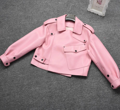 New Genuine Women Leather Jacket Pink from Almas Collections