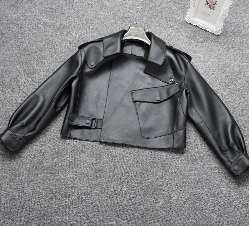New Genuine Women Leather Jacket in black from Almas Collections