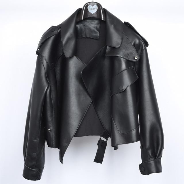 New Genuine Women Leather Jacket in Black from Almas Collections
