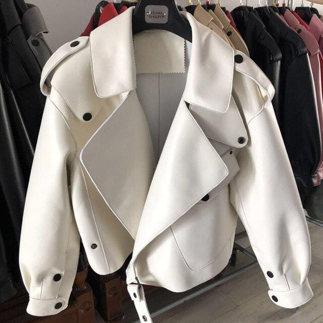 New Genuine Women Leather Jacket in white from Almas Collections
